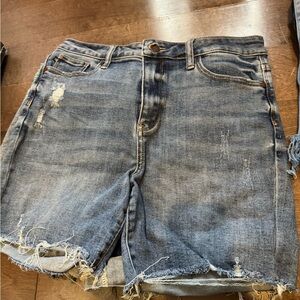 Distressed Denim Shorts